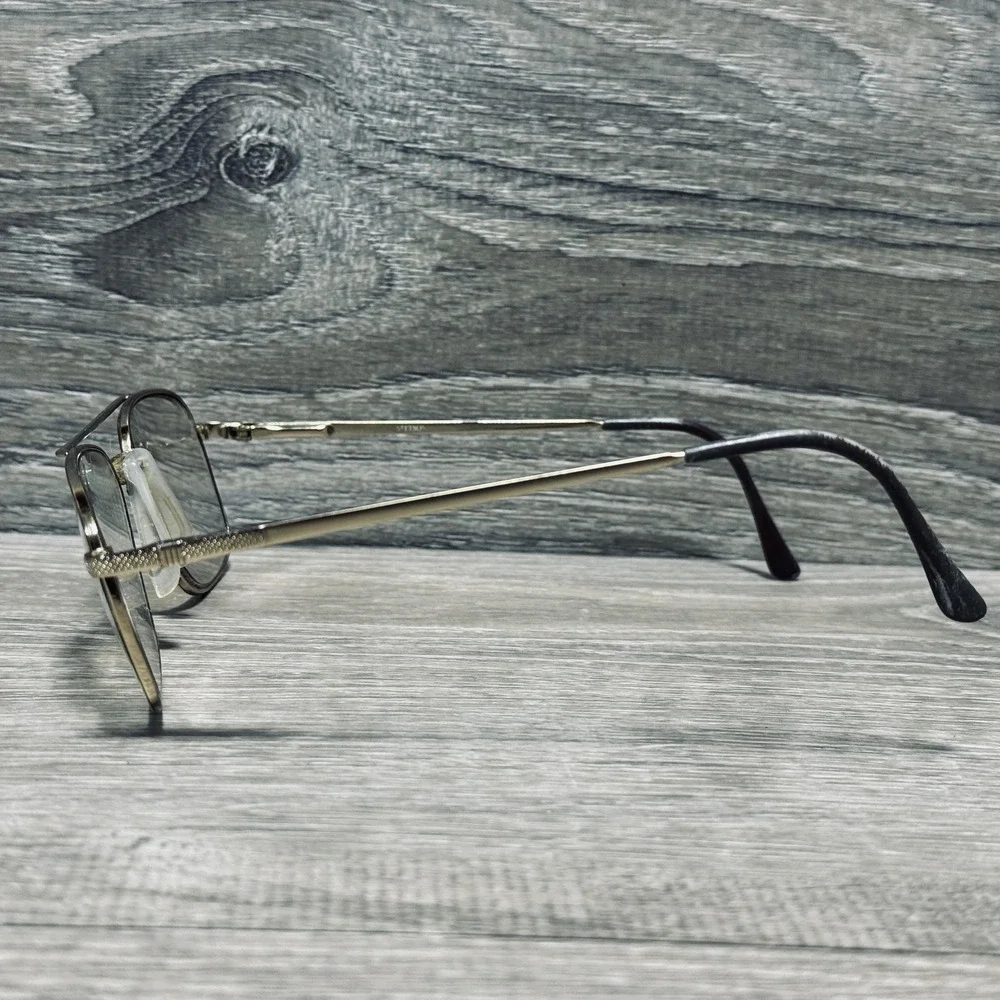 Stetson‎ Eyeglass Frames Mens Silver Aviator Rectangular Metal Frames Only